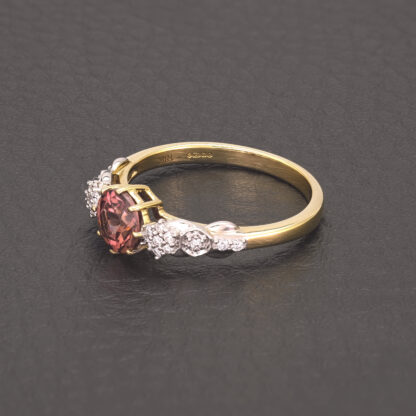 18ct Yellow Gold Pink Tourmaline And Diamond Ring - Image 2