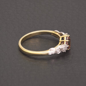 18ct Yellow Gold Pink Tourmaline And Diamond Ring