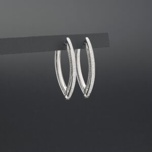 18ct White Gold 0.20ct Diamond Creole Earrings