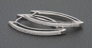 18ct White Gold 0.20ct Diamond Creole Earrings