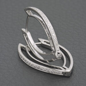 18ct White Gold 0.20ct Diamond Creole Earrings