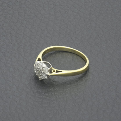 18ct Yellow Gold 0.50ct Diamond Flower Cluster Ring - Image 3