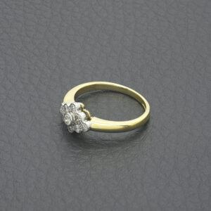 18ct Yellow Gold 0.20ct Diamond Cluster Ring