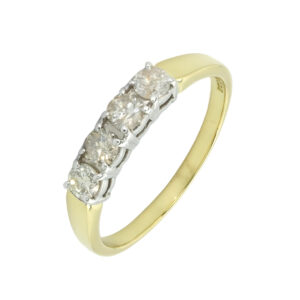 18ct Yellow Gold 0.60ct Diamond 4 Stone Ring