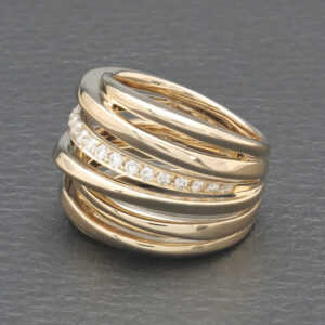 18ct Rose Gold 0.20ct Diamond Crossover Ring