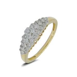 18ct Yellow Gold 0.48ct Diamond Cluster Ring