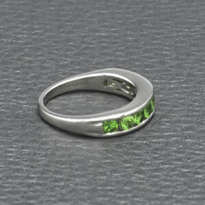 Platinum 1.15ct Diopside Emerald Half Eternity Ring