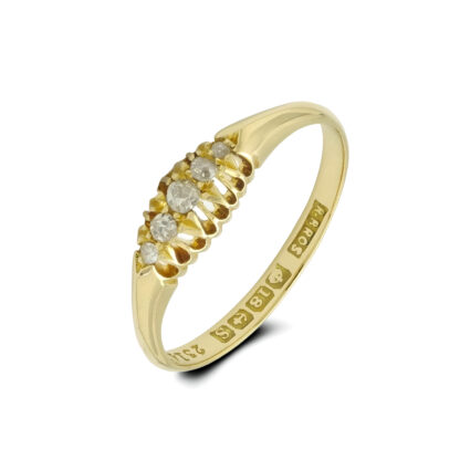 18ct Yellow Gold Five Stone 0.12ct Victorian Diamond Ring