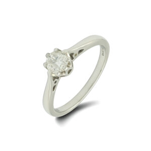 18ct White Gold 0.33ct Round Single Stone Diamond Ring