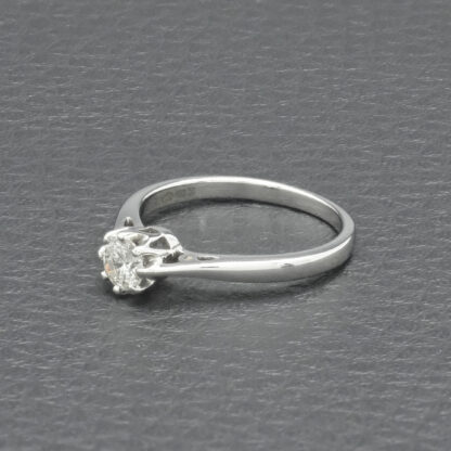 18ct White Gold 0.33ct Round Single Stone Diamond Ring - Image 4