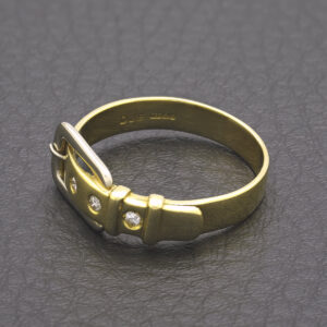 18ct Yellow Gold 0.50ct Diamond Buckle Ring