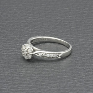 18ct White Gold 0.32ct Diamond Flower Cluster Ring