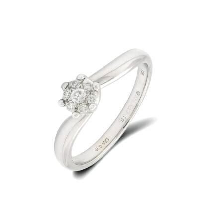 18ct White Gold 0.10ct Diamond Cluster Ring