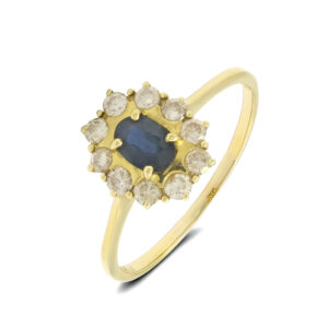 18ct Yellow Gold 0.50ct Diamond Cluster Ring