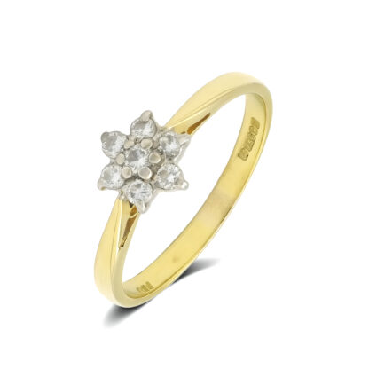 18ct Yellow Gold 0.40ct Diamond Cluster Ring