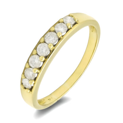 18ct Yellow Gold 0.45ct Diamond Half Eternity Ring