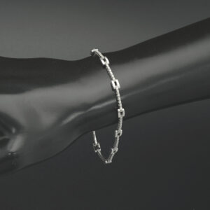 18ct White Gold 0.35ct Diamond Bracelet 7.5&#8243; 4mm