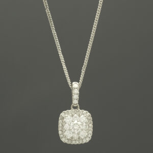 9ct White Gold 0.50ct Diamond Pendant &#038; Necklace