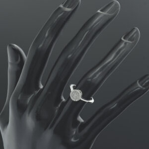 9ct White Gold 0.15ct Diamond Halo Cluster Ring