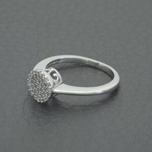9ct White Gold 0.15ct Diamond Halo Cluster Ring