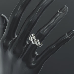 9ct White Gold 0.02ct Diamond Fancy Dress Ring