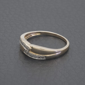 9ct Rose Gold 0.08ct Diamond Crossover Band Ring