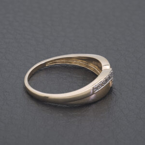 9ct Rose Gold 0.08ct Diamond Crossover Band Ring