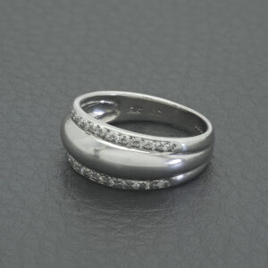 9ct White Gold 0.10ct Diamond Set Band Ring