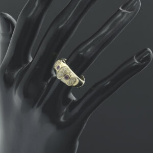 9ct Yellow Gold 0.15ct Diamond &#038; Sapphire Dress Ring