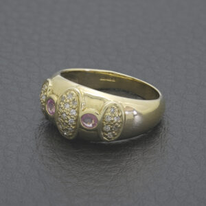 9ct Yellow Gold 0.15ct Diamond &#038; Sapphire Dress Ring