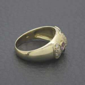 9ct Yellow Gold 0.15ct Diamond &#038; Sapphire Dress Ring