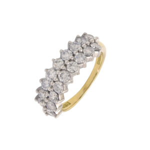 18ct Yellow Gold &#038; White Gold 1.25ct Diamond Half Eternity Ring