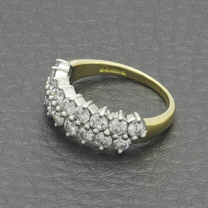 18ct Yellow Gold & White Gold 1.25ct Diamond Half Eternity Ring - Image 4