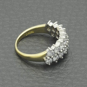 18ct Yellow Gold &#038; White Gold 1.25ct Diamond Half Eternity Ring