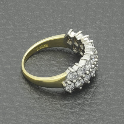 18ct Yellow Gold & White Gold 1.25ct Diamond Half Eternity Ring - Image 3