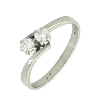 Platinum 0.20ct Diamond Twist Ring