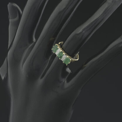 18ct Yellow Gold 0.04ct Diamond & Emerald Ring - Image 4