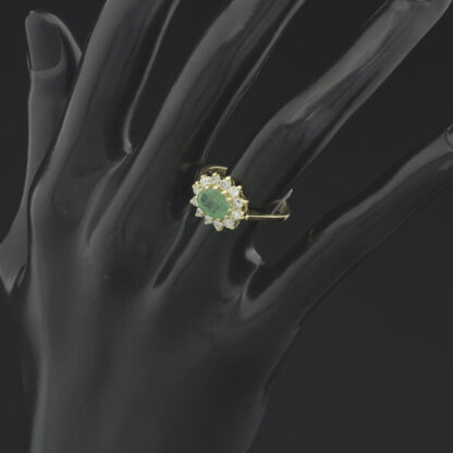 18ct Yellow Gold 0.30ct Diamond & Emerald Cluster Ring - Image 2