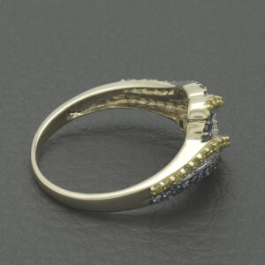 9ct Yellow Gold 0.70ct White, Yellow &#038; Blue Diamond Dress Ring
