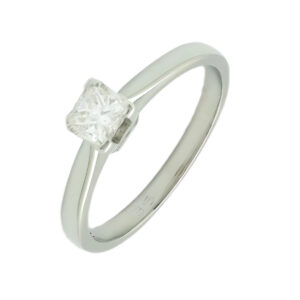 Platinum 0.35ct Diamond Princess Cut Solitaire Ring