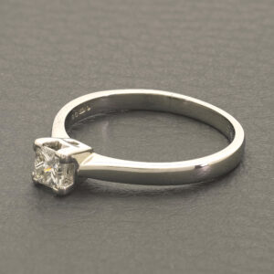 Platinum 0.35ct Diamond Princess Cut Solitaire Ring