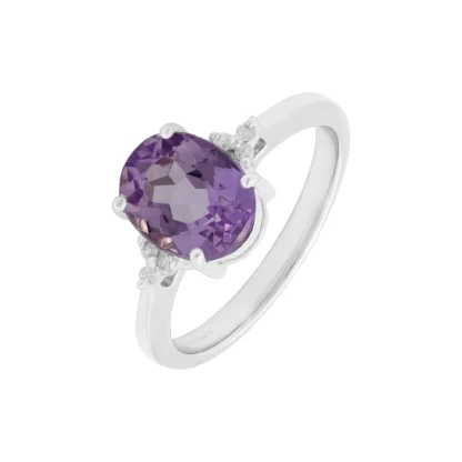 18ct White Gold 1.95ct Patroke Kunzite & 0.05ct Diamond Ring