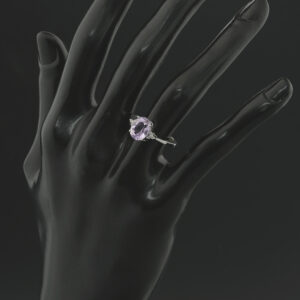 18ct White Gold 1.95ct Patroke Kunzite &#038; 0.05ct Diamond Ring