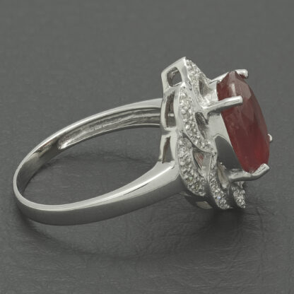 18ct White Gold 3.46ct Padparadscha Sapphire & 0.12ct Diamond Ring - Image 3