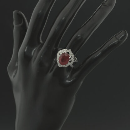 18ct White Gold 3.46ct Padparadscha Sapphire & 0.12ct Diamond Ring - Image 2