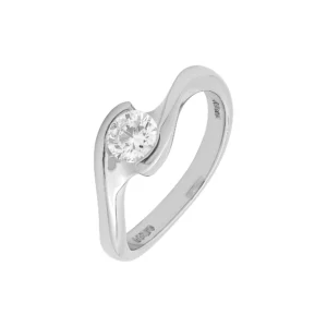 Platinum 0.41ct Diamond Solitaire Ring