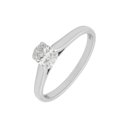Platinum 0.50ct Diamond Oval Solitaire Ring