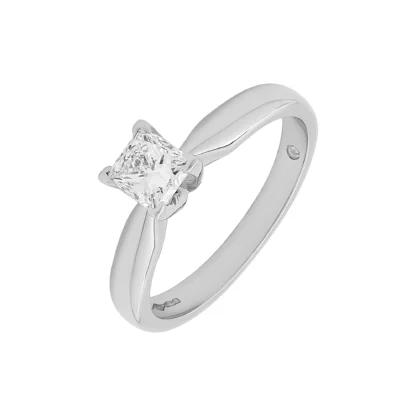 Platinum 0.35ct Princess Cut Diamond Solitaire ring