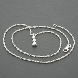 18ct White Gold 0.36ct Diamond 3 Stone Necklace 18&#8243;