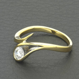 18ct Yellow Gold 0.35ct Diamond Twist Ring